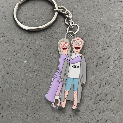 Personalized Cartoon Couple Keychain | Custom Valentine's Day Gifts Keychains PopCulturePrints