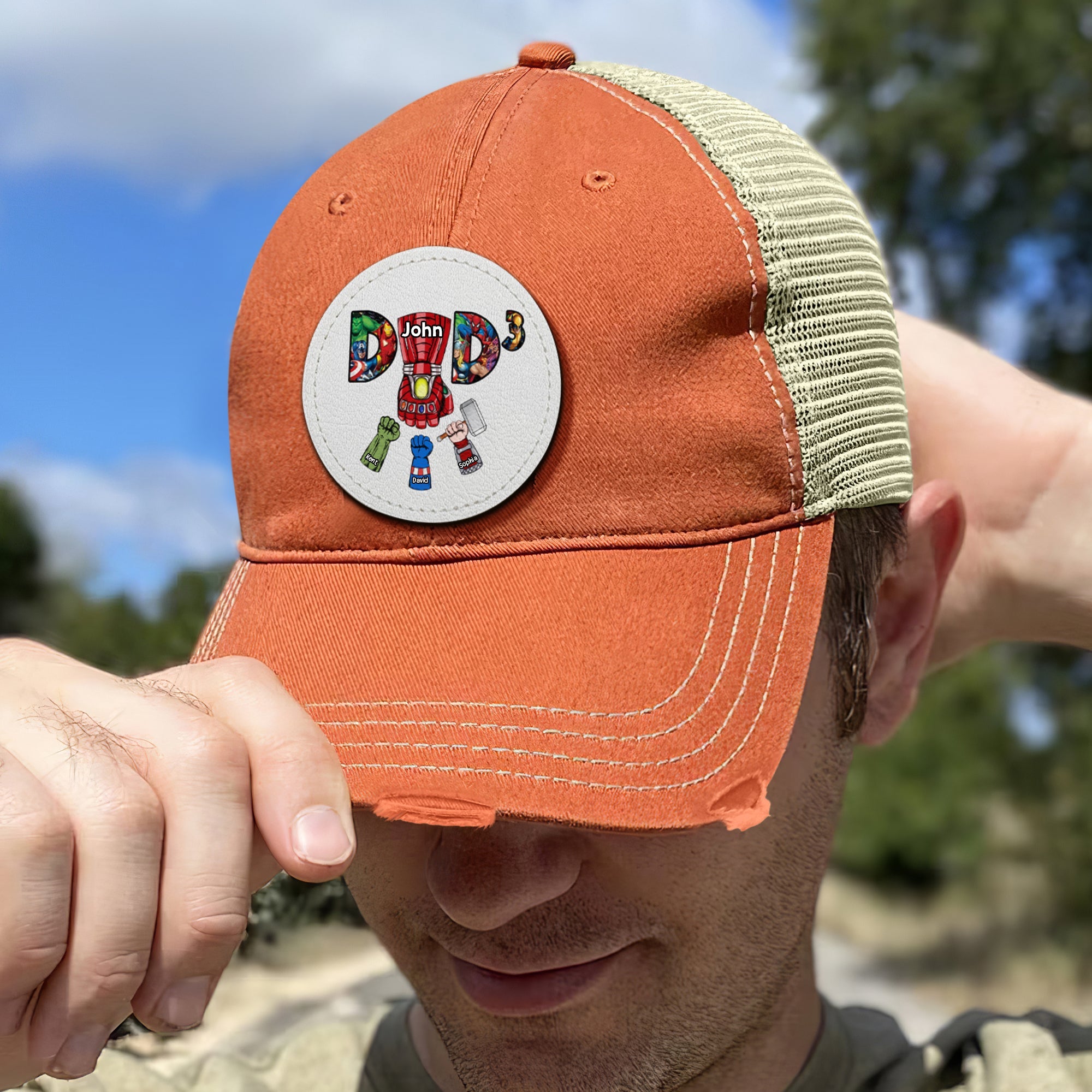 Custom 'Super Dad' Distressed Cap - Father's Day Gift Caps PopCulturePrints