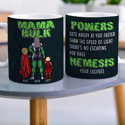 Mama Hulk Personalized Coffee Mug with Names Coffee Mug PopCulturePrints