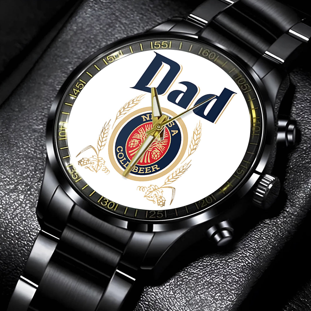 Personalized Dad Watch - Vintage Beer Theme Men's Watch PopCulturePrints