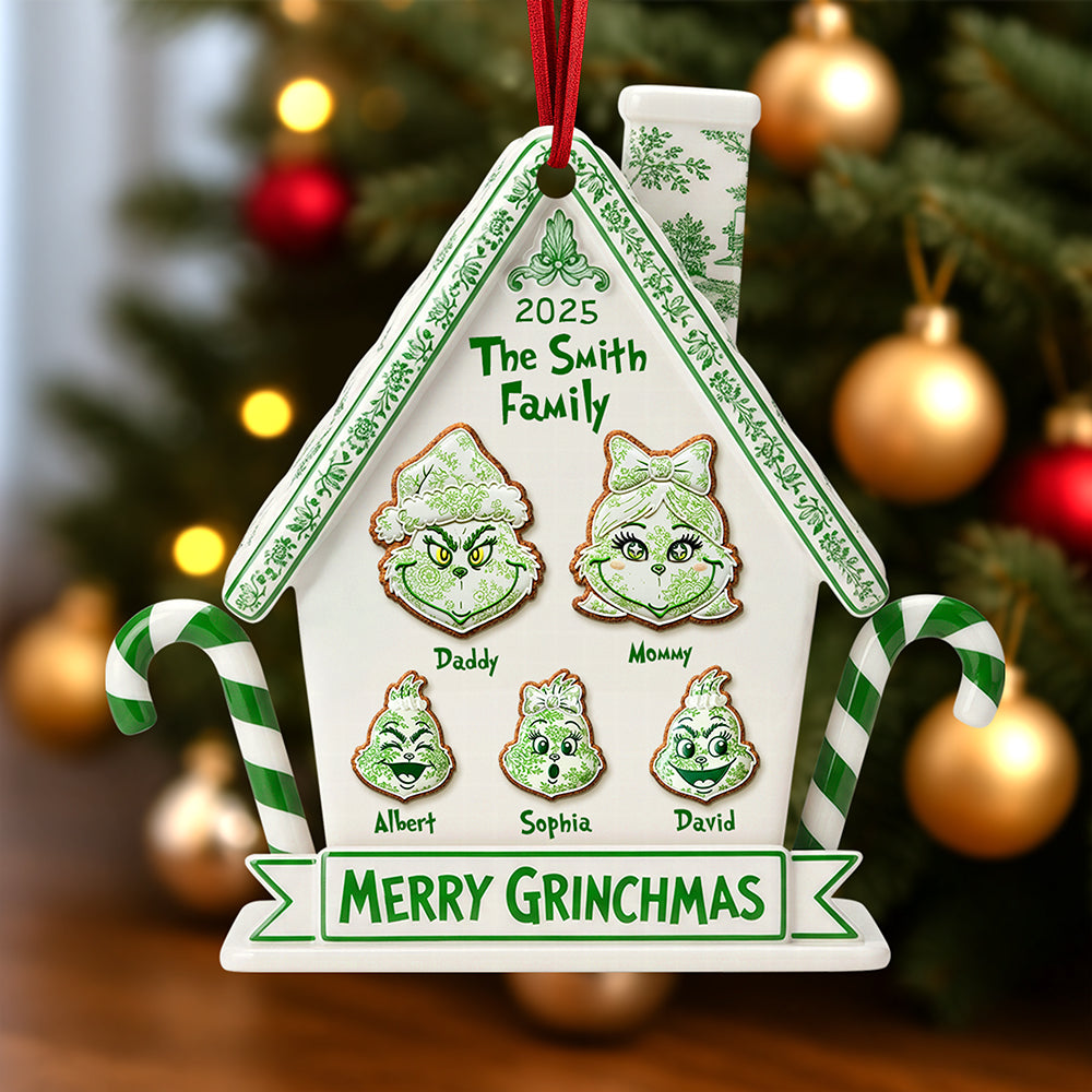 Merry Grinchmas Family Ornament - Personalized Gifts for Loved Ones Ornament PopCulturePrints