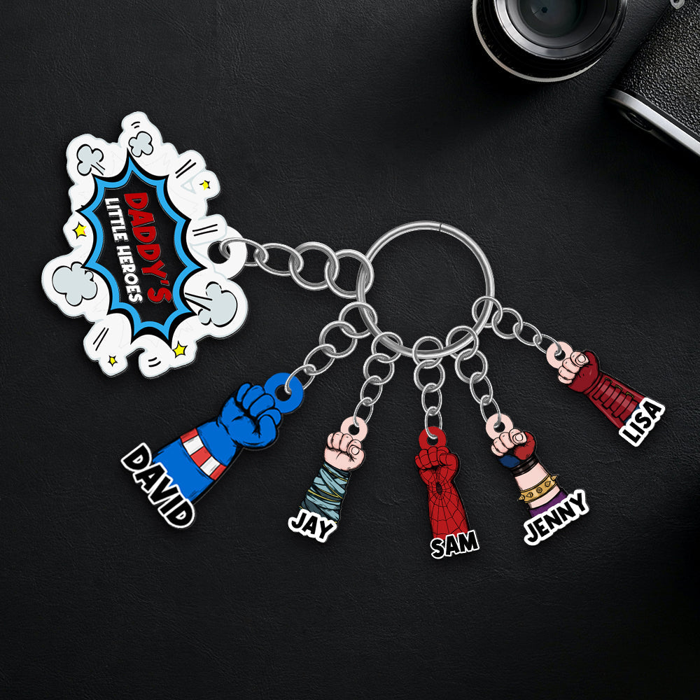 Customizable Superhero Dad Keychain Gift Keychains PopCulturePrints