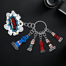 Load image into Gallery viewer, Customizable Superhero Dad Keychain Gift Keychains PopCulturePrints
