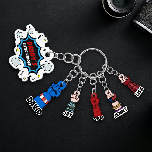 Customizable Superhero Dad Keychain Gift Keychains PopCulturePrints