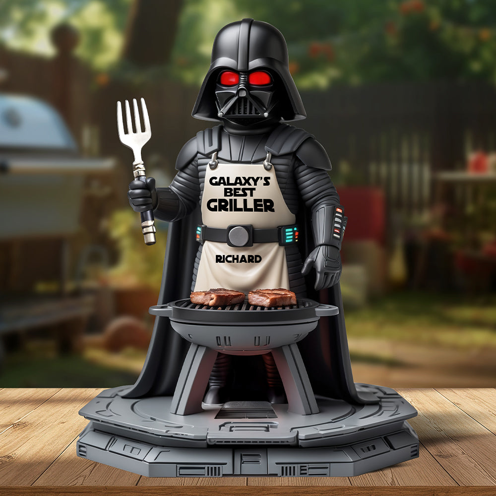“Galaxy's Best Griller” - Personalized Acrylic Plaque, Gift for Dad, Grandpa & Grill Lovers Shaped Plaques PopCulturePrints