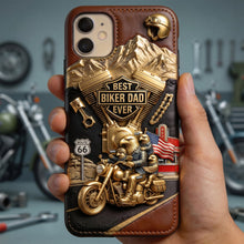 Load image into Gallery viewer, Conquer The World With Dad - Personalized Biker Dad Phone Case Phone Case PopCulturePrints
