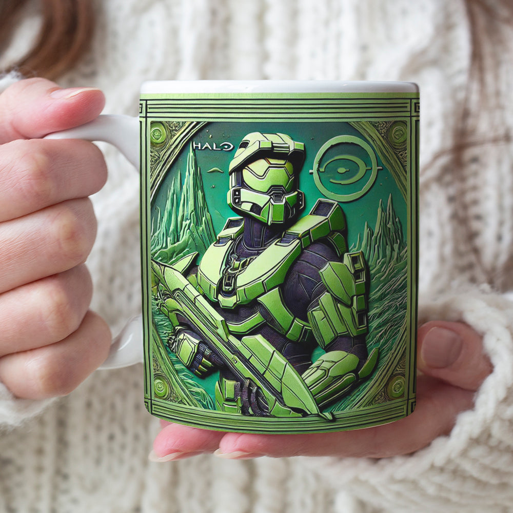 Halo Infinite 3D Effect Gamer Mug - Customizable Coffee Mug PopCulturePrints