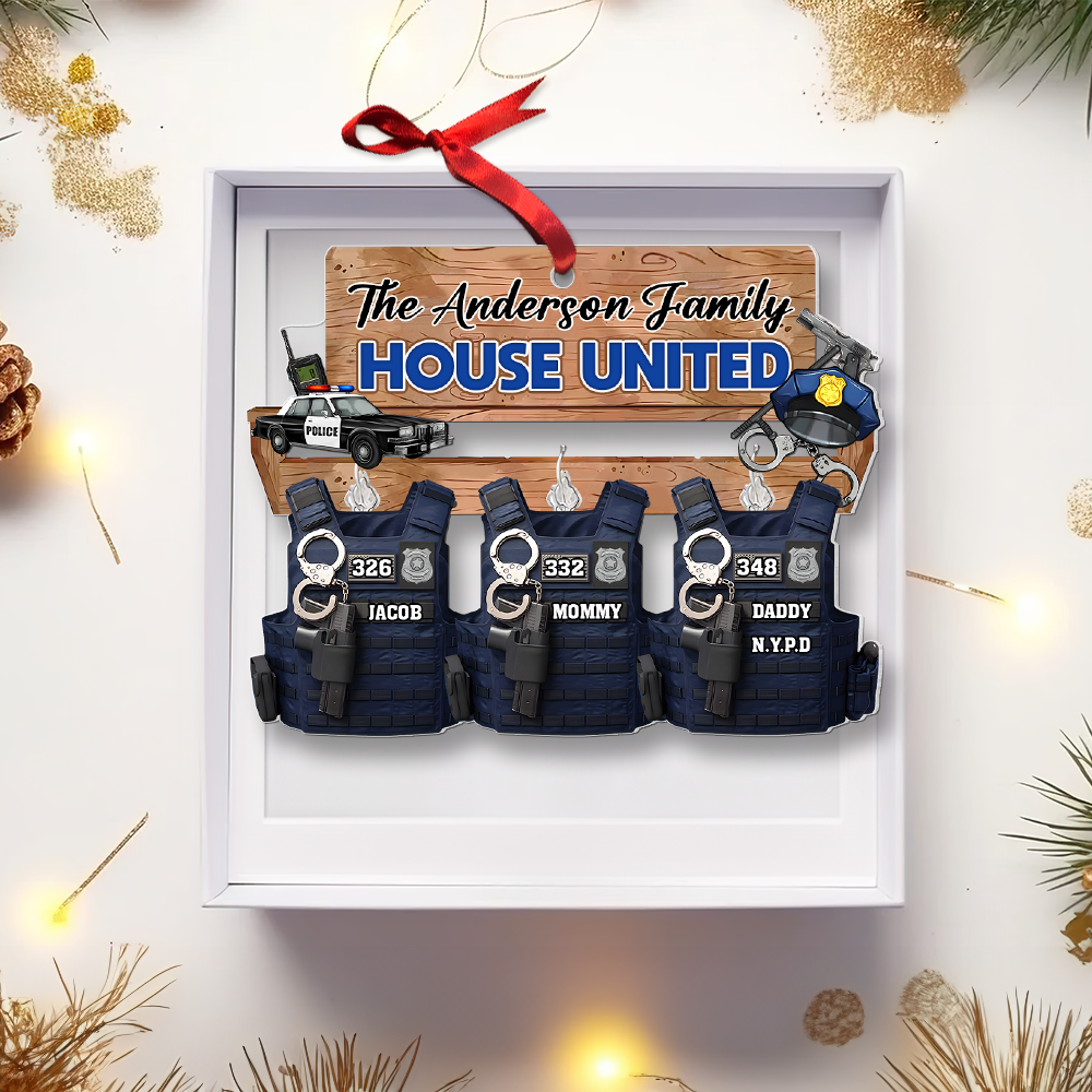 Personalized Police Family Christmas Ornament Ornament PopCulturePrints