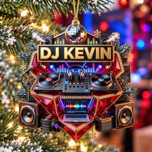 Load image into Gallery viewer, Celebrate the Beat with DJ Turntable Christmas Ornament - Personalized Gift for Music Lovers

