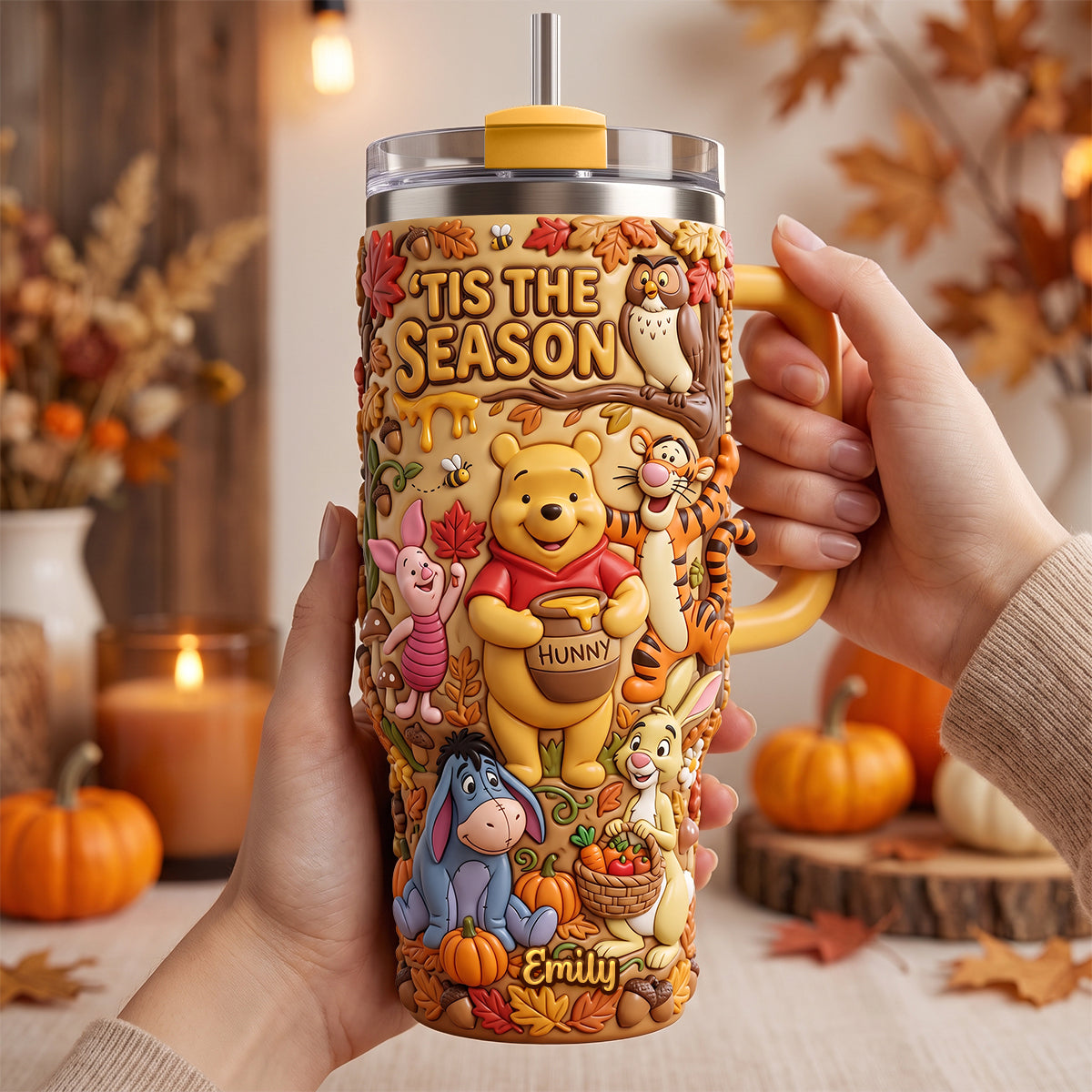 'Tis the Season: Cozy Woodland Autumn Colorful Tumbler - Personalized Gift for Friends and Family