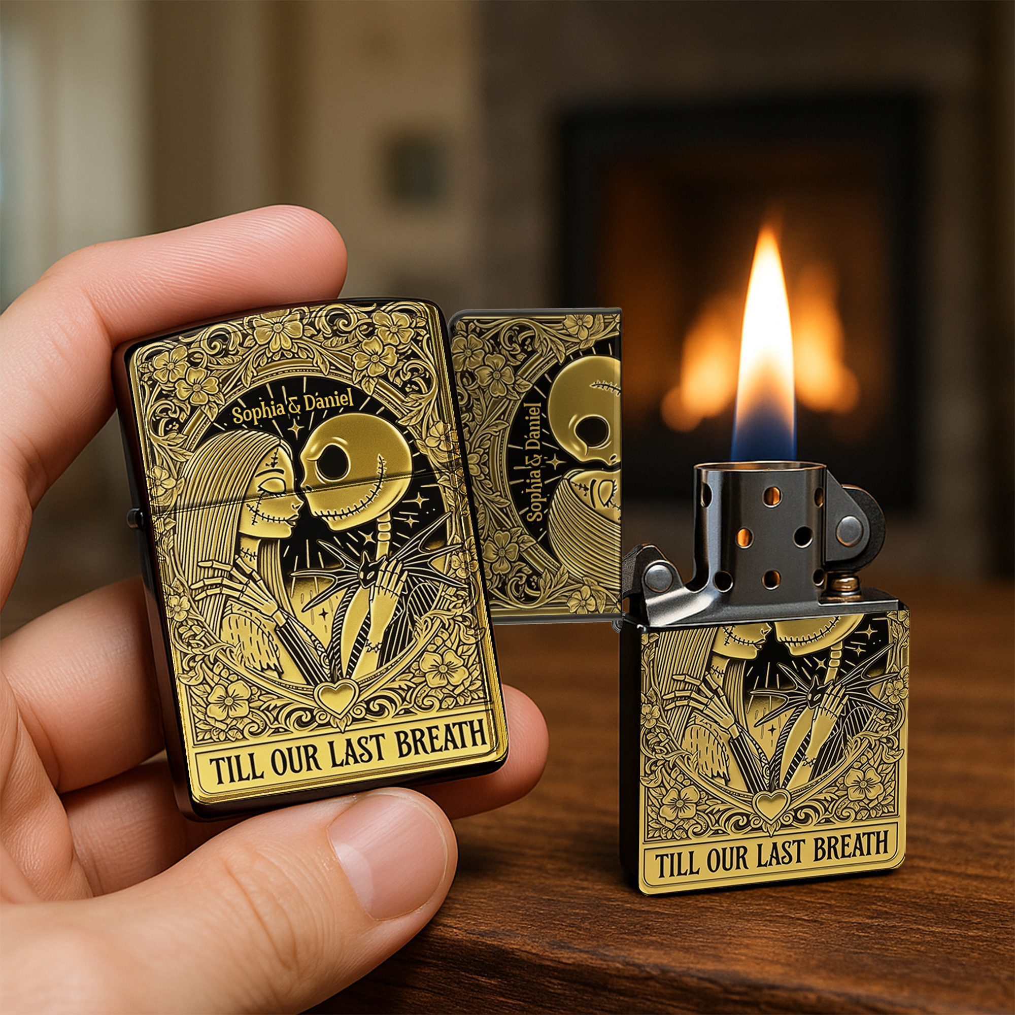 Till Our Last Breath - Personalized Skeleton Couple Lighter Lighter PopCulturePrints