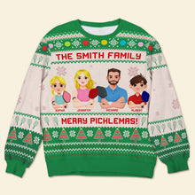 Load image into Gallery viewer, Personalized Christmas Gifts For Family Love Pickleball Ugly Sweater 01KAQN041024PA
