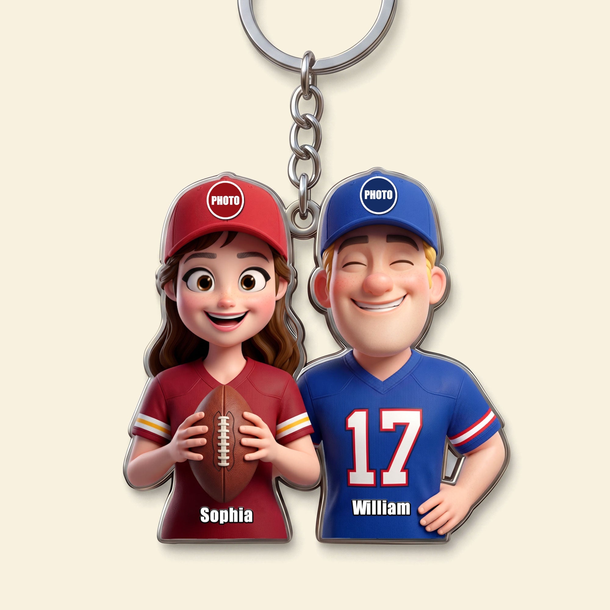 True Love Couple Keychain - Personalized Sports Couple Gift 04HUTI180626 Keychains PopCulturePrints