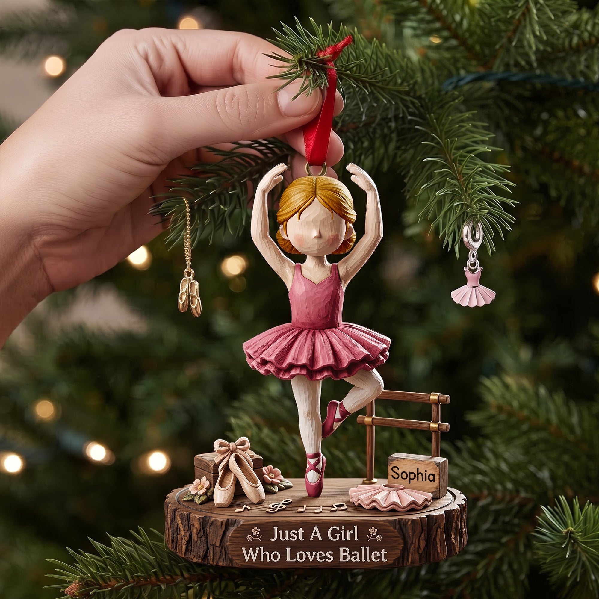 “Just A Girl Who Loves Ballet” - Personalized Ballet Girl Acrylic Ornament - Unique Gift for Ballet Lovers & Dancers