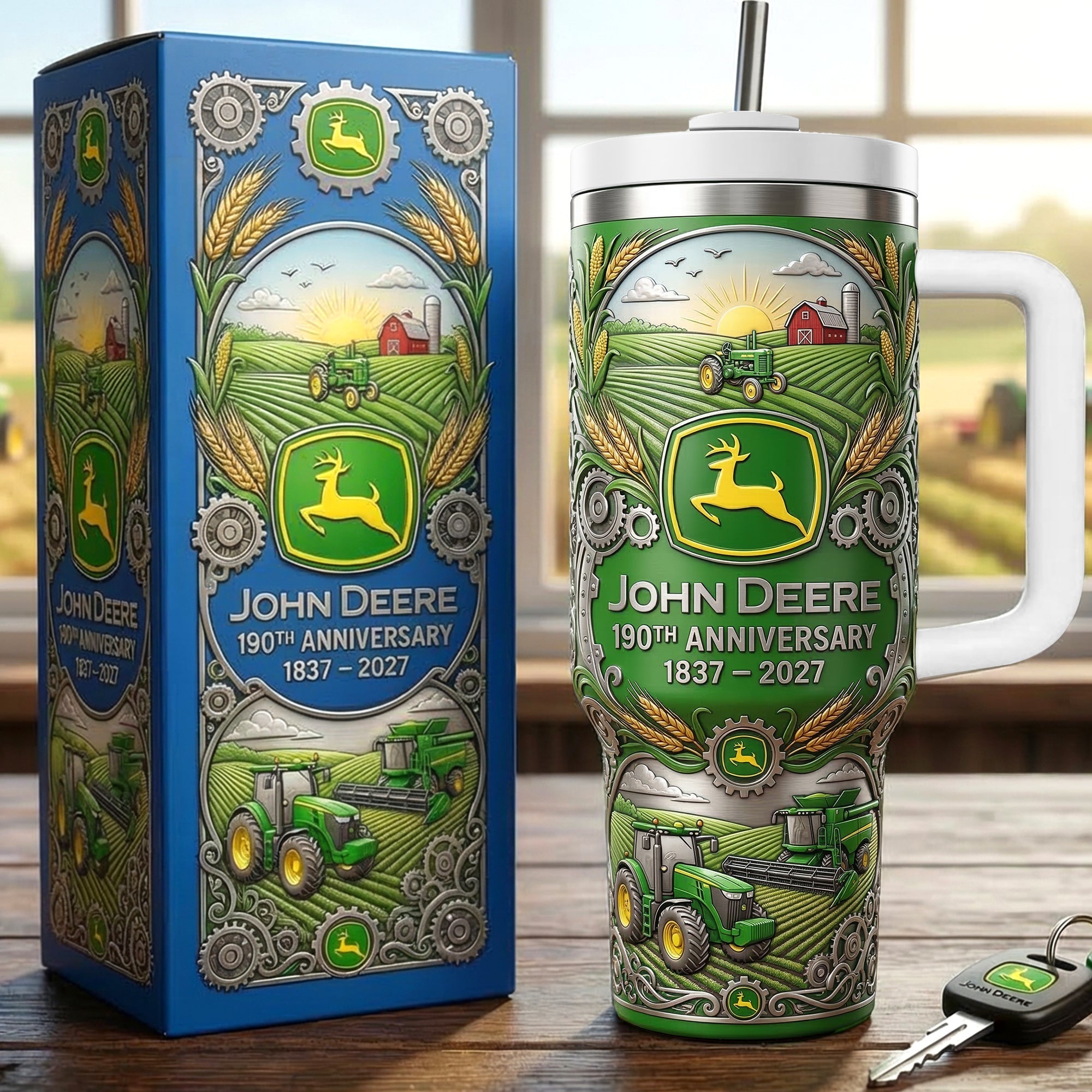 Celebrate Farm Life with Pride - Personalized Farm Life Tractor 40oz Tumbler | Unique Gift for Farmers Tumbler Cup PopCulturePrints