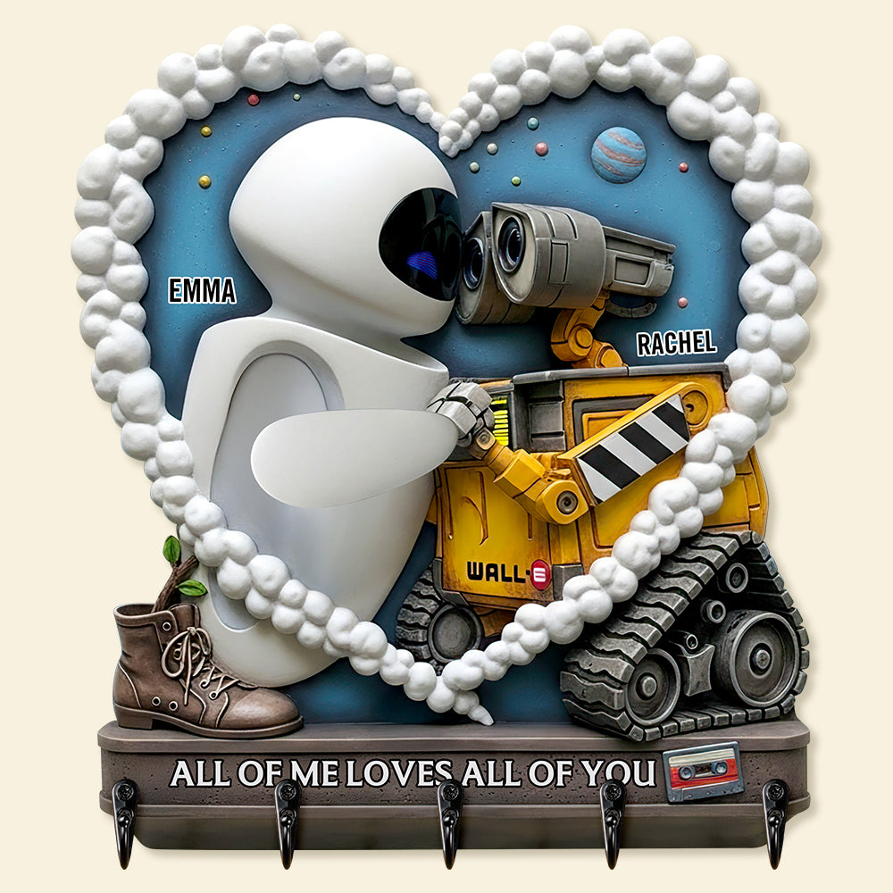 "All of Me Loves All of You" - Personalized Key Hanger Gifts for Couples Wood Sign PopCulturePrints