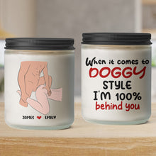 Load image into Gallery viewer, Personalized Doggy Style Scented Candle for Couples Scented Candle PopCulturePrints

