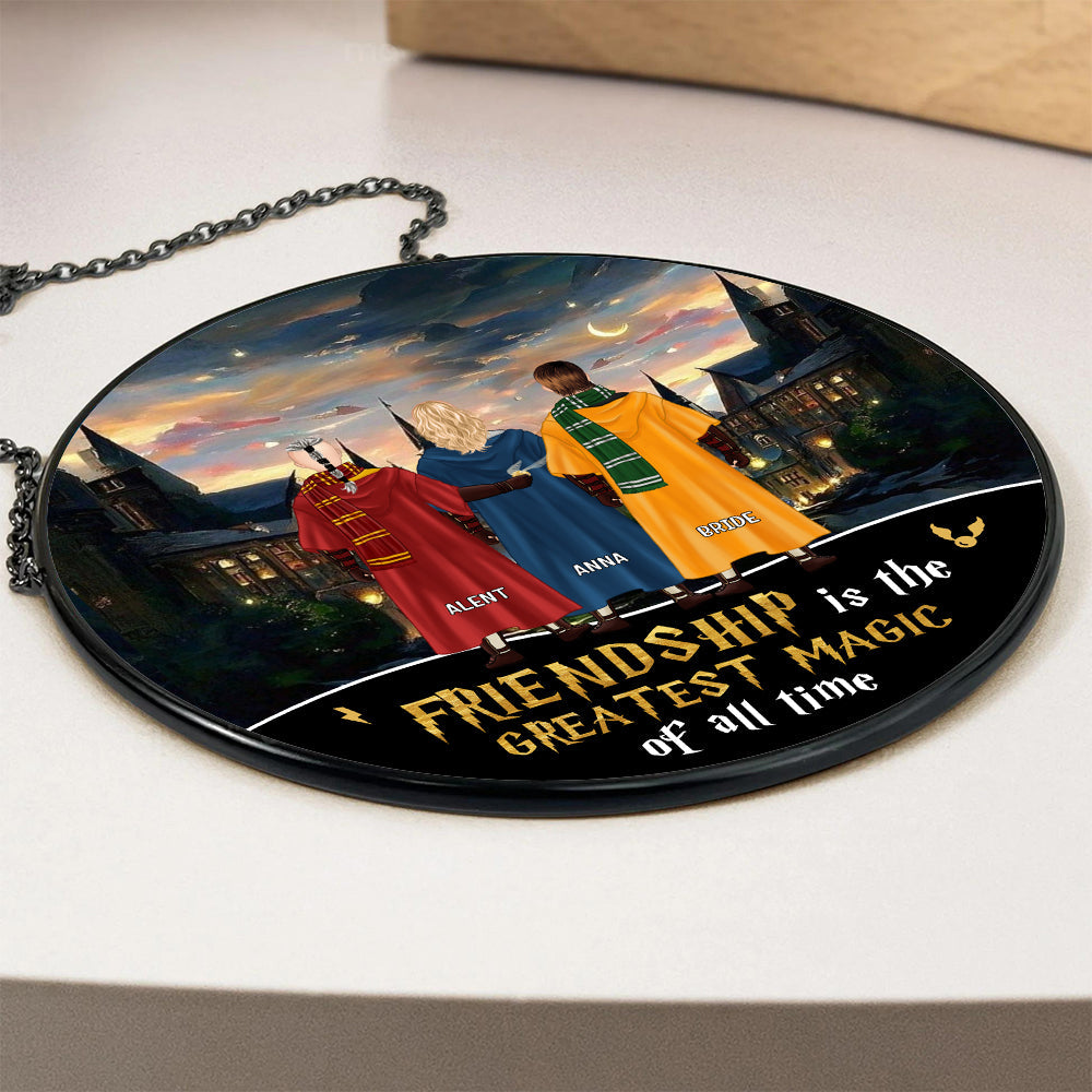 Personalized Friendship Round Stained Glass – Fantasy-Themed Design