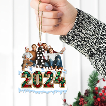 Load image into Gallery viewer, Personalized Family Photo Acrylic Ornament 2024 Ornament PopCulturePrints
