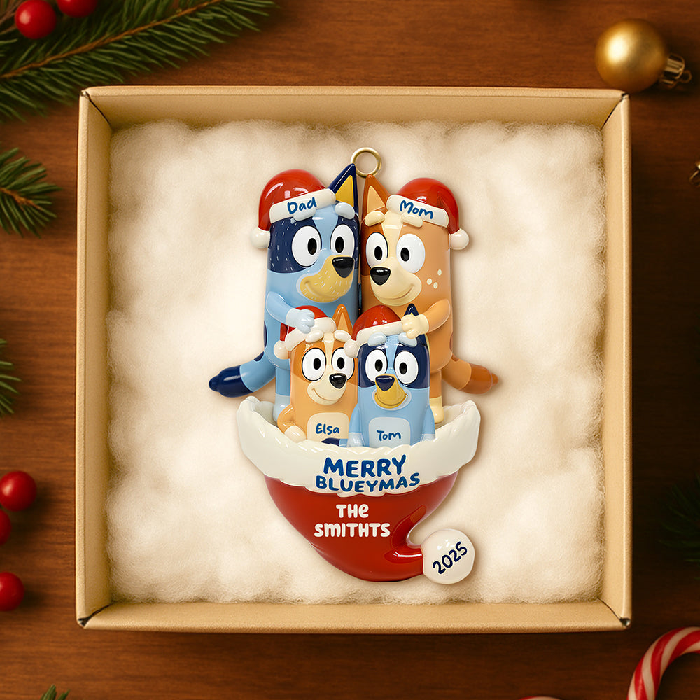 Celebrate Family Love: Festive Family Christmas Ornament - Personalized Gift for Parents and Kids Ornament PopCulturePrints