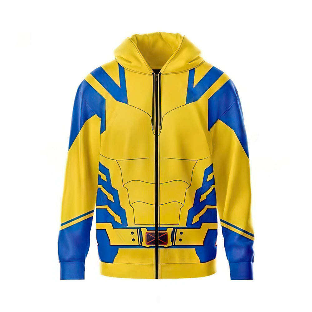 Dual Superhero Costume Hoodie - Wolverine and Deadpool Mashup