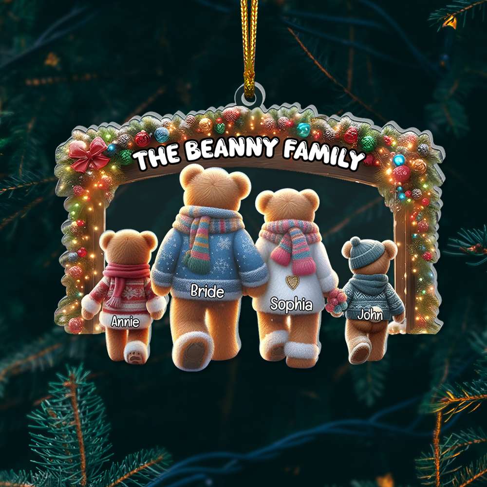 Personalized Bear Family Christmas Ornament Ornament PopCulturePrints