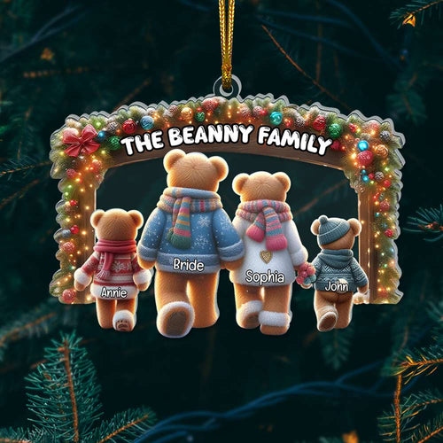 Personalized Bear Family Christmas Ornament Ornament PopCulturePrints