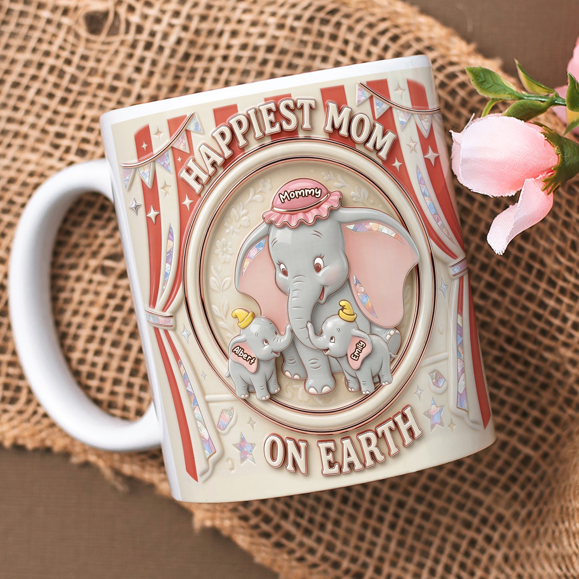 Happiest Mom On Earth Coffee Mug - Personalized Gifts for Mom, Grandma & More Coffee Mug PopCulturePrints