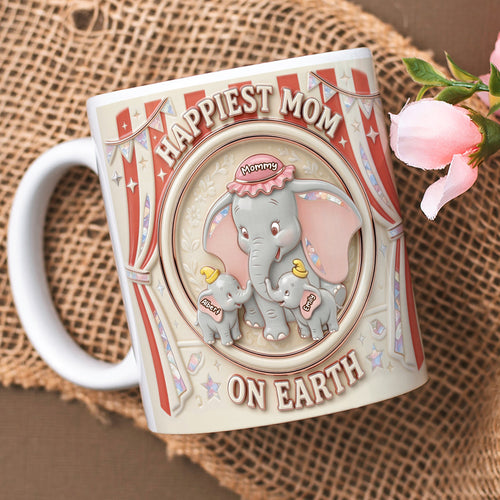 Happiest Mom On Earth Coffee Mug - Personalized Gifts for Mom, Grandma & More Coffee Mug PopCulturePrints