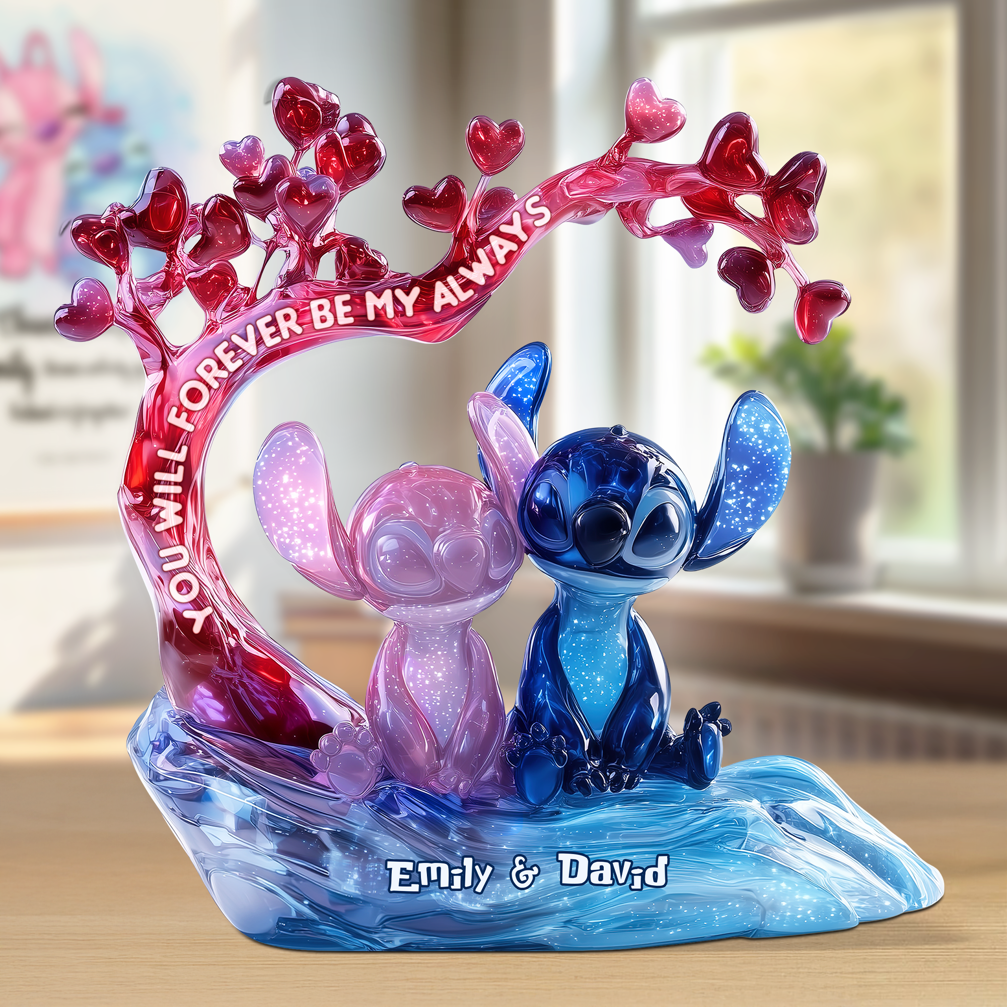 Cute Monster Couple Plaque - Personalized Gift for Couples Shaped Plaques PopCulturePrints