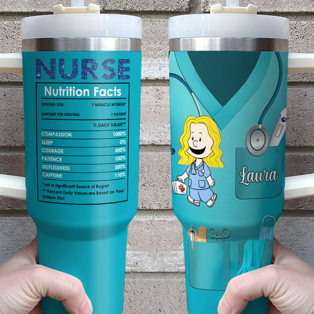 "Caring Is a Nurse's Superpower" - Personalized Nurse Tumbler - Custom Gift for Nurses, Healthcare Workers, Caregivers Tumbler Cup PopCulturePrints