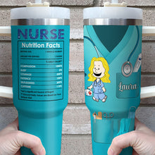 Load image into Gallery viewer, &quot;Caring Is a Nurse&#39;s Superpower&quot; - Personalized Nurse Tumbler - Custom Gift for Nurses, Healthcare Workers, Caregivers Tumbler Cup PopCulturePrints
