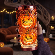 Load image into Gallery viewer, “Fall Into Fun with Personalization!” - Ookie Grandma Pumpkin Patch Tumbler - Custom Gift for Grandma, Mom, and Loved Ones Tumbler Cup PopCulturePrints
