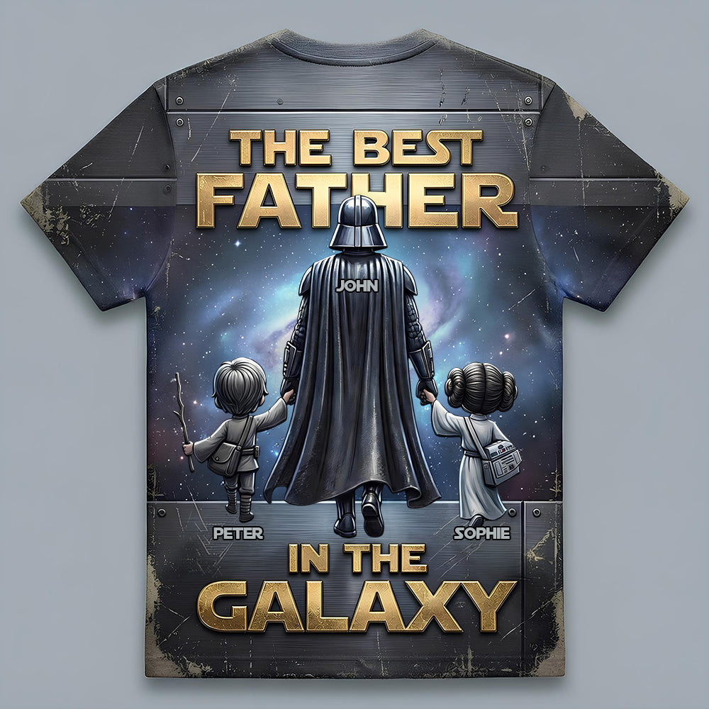 The Best Father In The Galaxy Shirt - Custom Gift for Dad and Grandpa AOP Products PopCulturePrints