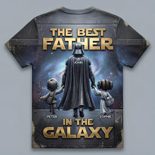 Load image into Gallery viewer, The Best Father In The Galaxy Shirt - Custom Gift for Dad and Grandpa AOP Products PopCulturePrints
