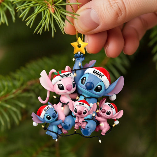 Celebrate Family Love with Our Fun Mischievous Alien Family Christmas Ornament - Personalize Your Gift! Ornament PopCulturePrints