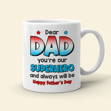 Load image into Gallery viewer, Personalized Superhero Dad Mug - Custom Gift for Father&#39;s Day Coffee Mug PopCulturePrints
