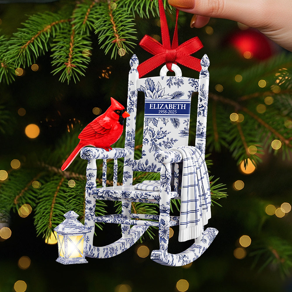 Cherish Memories with Our Heaven Cardinal Toile de Jouy Ornament - Personalized Gift for Loved Ones Ornament PopCulturePrints