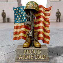 Load image into Gallery viewer, &quot;Honor Your Hero: A Proud Tribute to Veterans&quot; - Personalized Veteran Dad Acrylic Plaque - Gift for Dad, Grandpa, or Father Figures Shaped Plaques PopCulturePrints
