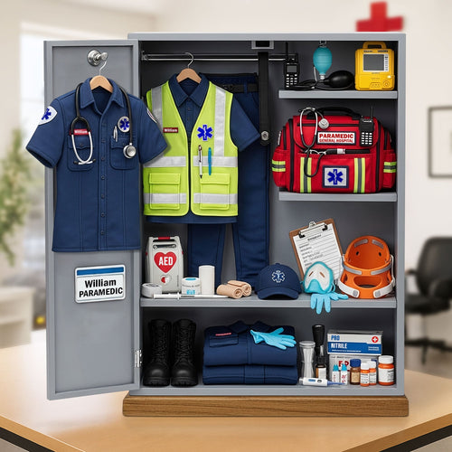 Celebrate Our Heroes: EMS Worker Personal Locker Plaque - Custom Personalized Gifts for Paramedics and EMTs Shaped Plaques PopCulturePrints