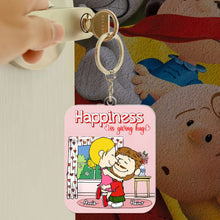 Load image into Gallery viewer, Personalized Keychain for Couples - Happiness Is Giving Hug Keychains PopCulturePrints
