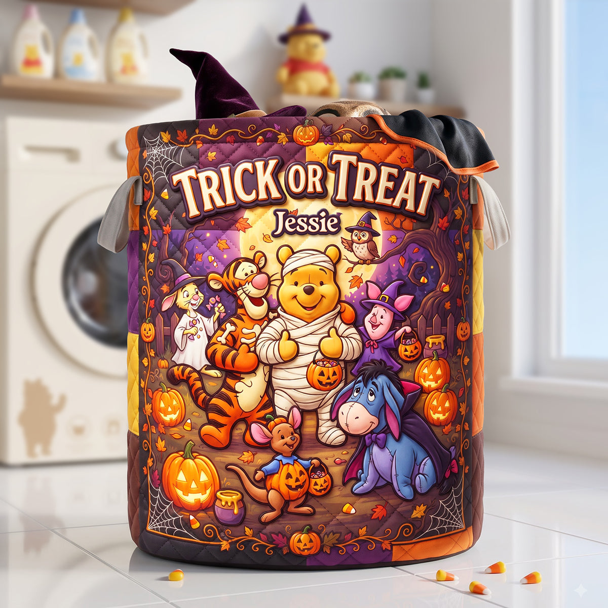 Whimsical Woodland Friend Laundry Basket - Personalized Gift For Halloween 04TYTA050826 Laundry Basket PopCulturePrints
