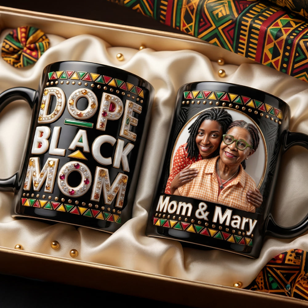 Celebrate Love with Dope Black Mom - Custom Photo Magic Mug for Meaningful Gift Giving Coffee Mug PopCulturePrints