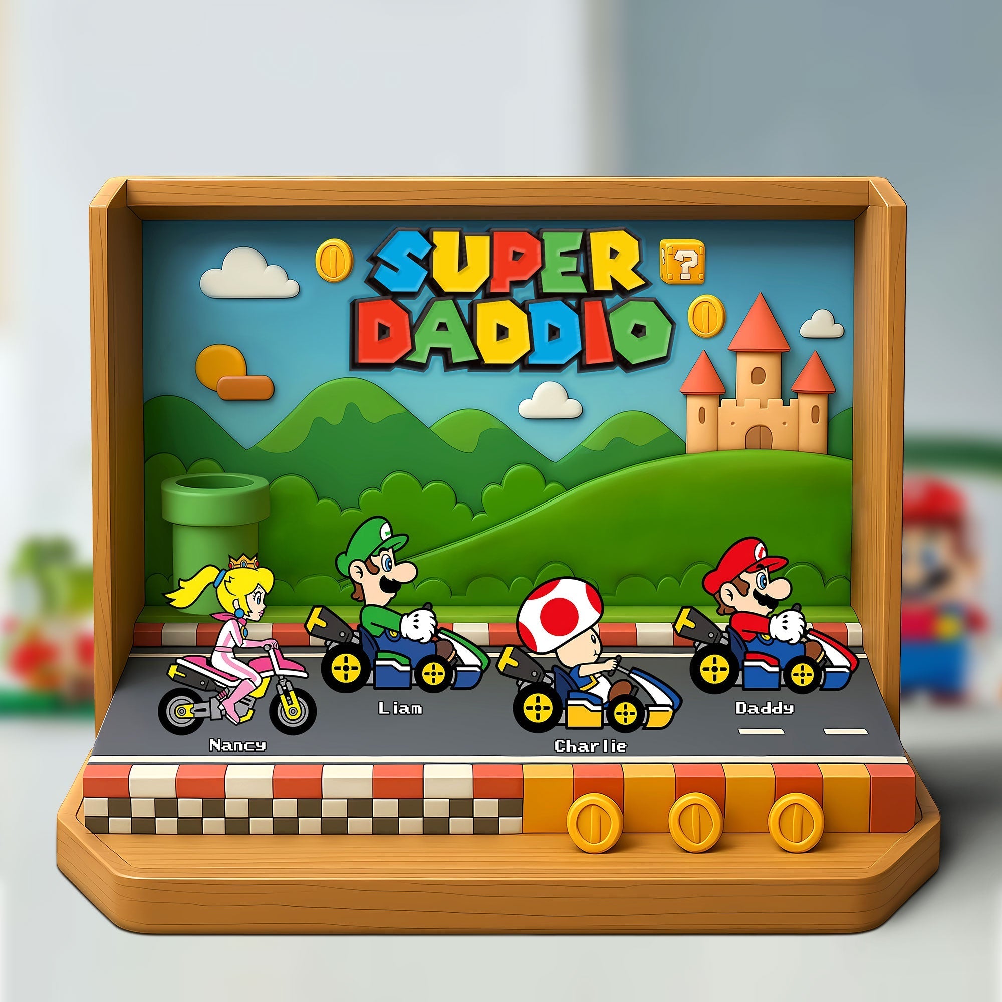 Best Racing Dad Acrylic Plaque - Personalized Gift for Dad Shaped Plaques PopCulturePrints