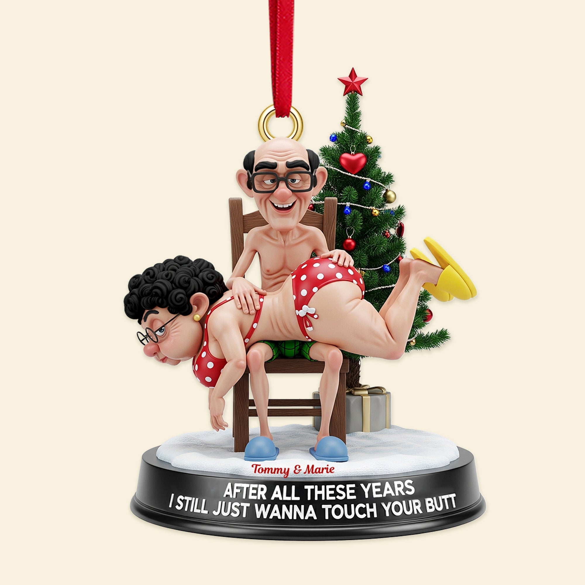 "After All These Years, I Still Just Wanna Touch Your Butt" - Funny Old Couple Ornament - Personalized Christmas Gift for Couples Ornament PopCulturePrints