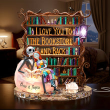 Load image into Gallery viewer, "I Love You to the Bookstore and Back" - Personalized Light Box for Couples - Unique Gift for Book Lovers Light Box PopCulturePrints
