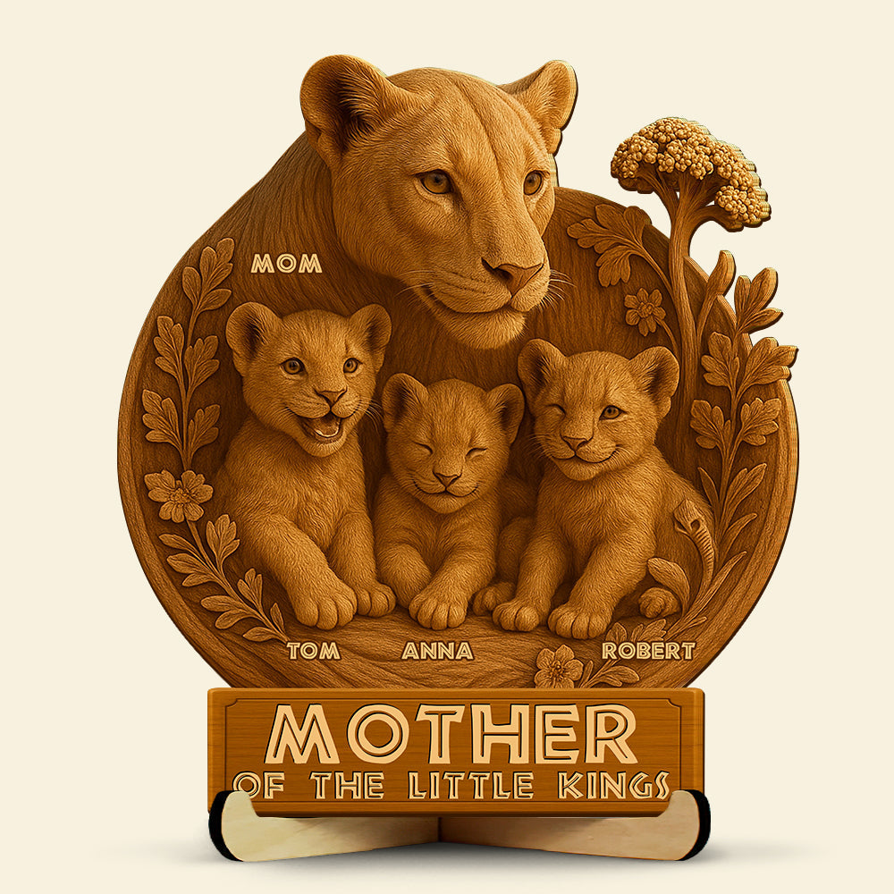 "Mother of the Little Kings" - Personalized Wood Sign Gift for Mom, Grandma, and Special Women Wood Sign PopCulturePrints