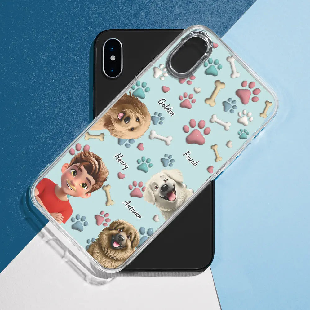 “Celebrate Your Furry Friend!” - Personalized 3D Effect Clear Phone Case - Gift for Dog Moms, Dog Dads, Grandparents Clear Phone Case PopCulturePrints