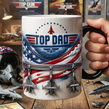 Load image into Gallery viewer, "Top Dad: A Gift That Soars!" - Fighter Aircraft Magic Mug - Personalized Gifts for Dads, Grandpas, and More Coffee Mug PopCulturePrints
