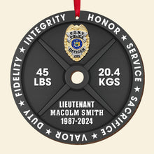 Load image into Gallery viewer, Personalized Police Officer Wooden Ornament Ornament PopCulturePrints
